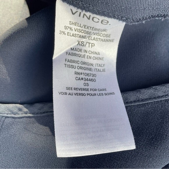 Vince Dress V-Neck Popover Long Sleeve Tunic Navy Blue Size XS Minimalist Simple - Picture 11 of 13